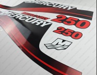 Mercury 250HP EFI Freshwater Outboard Decal Kit RED